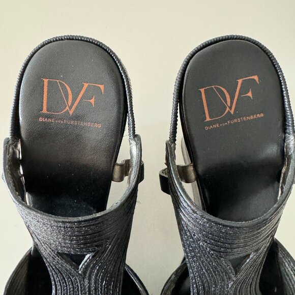 Diane Von Furstenberg DVF Olympia Wooden Platform Wedge Sandals, Size 8M - Picture 14 of 17